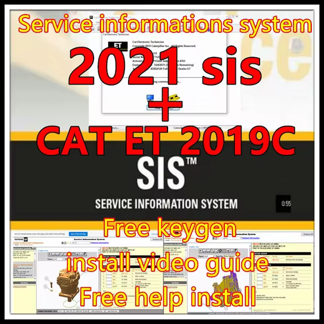 SIS for red cat Service Information System+ flash files 2020+ 2019C Cat ET 2019C Electronic Technician+ ET factory